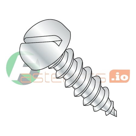 Sheet Metal Screw, #10 X 1-1/2 In, Zinc Plated Steel Pan Head Slotted Drive, 3000 PK